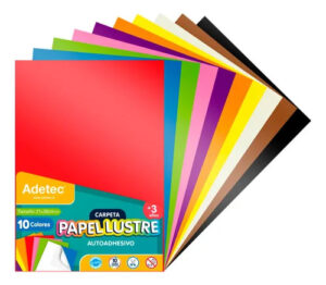 Papel Lustre Autoadhesivo - A4 Color Adetec