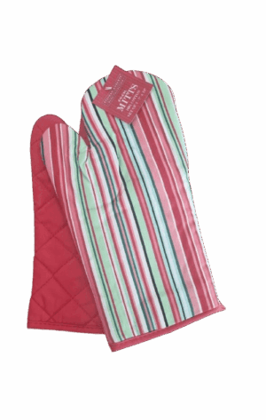Guantes Horno Algodón 2 Piezas 18 X 30 Cm (Rayas)